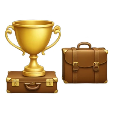 trophee and a suitcase sticker