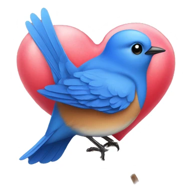 Bluebird with heart kisses  sticker