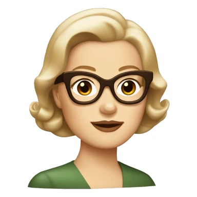 Grace kelly with brown hair and glasses sticker