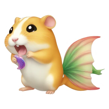 hamster crying with mermaid tail sticker