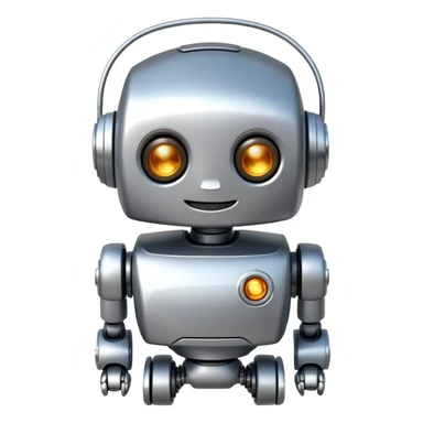 A small robot, kind, smiling sticker