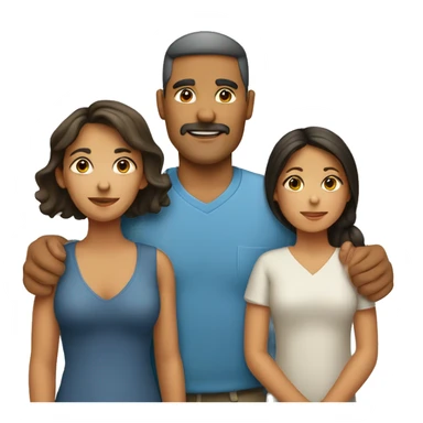 Hispanic Dad,Mom, girl, Boy sticker