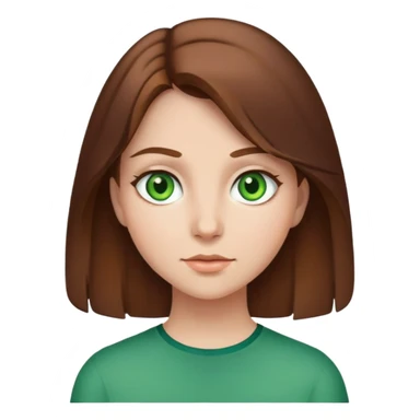 A girl with brown hair green eyes  and Canadian  sticker
