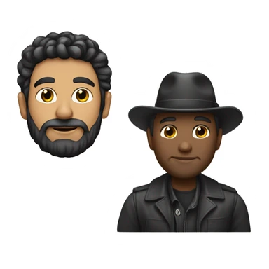 Chico mayor, pelo negro, moreno, con barba negra, con un pincel de pintor en la mano sticker