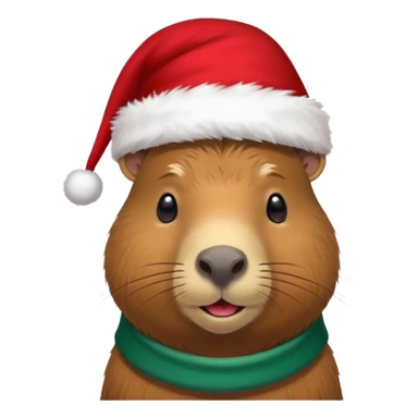 Capybara con gorrito de navidad sticker