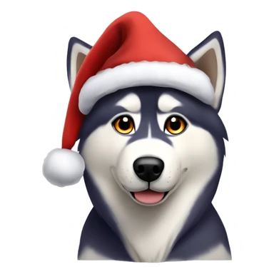 Husky wearing a Santa hat ￼￼ sticker
