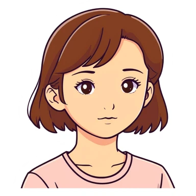 brown hair brown eyes pretty girl sticker