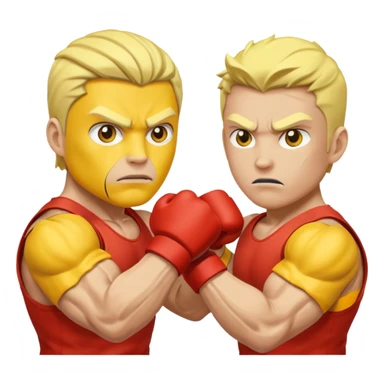 fight, 2 yellow skined people sticker