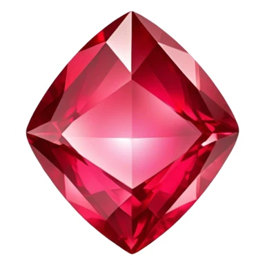 Cinematic Realistic Ruby Emoji, Deep and rich, with a smooth, polished surface gleaming in brilliant red, the facets catching light and casting fiery reflections. The rich color seems to glow with an inner warmth, while a soft, subtle shimmer highlights the edges. Soft glowing outline, capturing the essence of passionate beauty and timeless elegance in a precious ruby. sticker