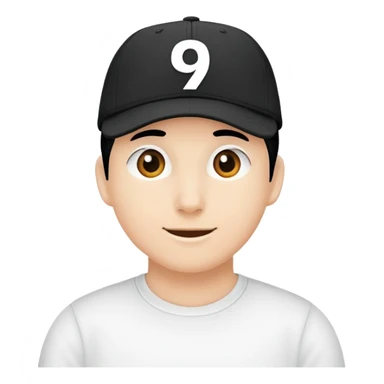 black cap with number “9” on it sticker