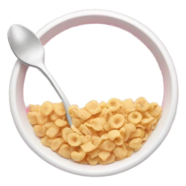 Pink light bowls with a cereal white and spoon  sticker