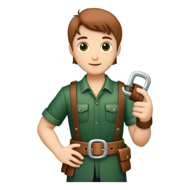 A hand holding abelt set in a fantasy land with a forest theme sticker