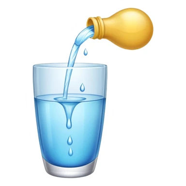 Water pouring from glass sticker