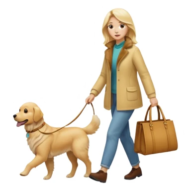 blonde woman wearing white walking only one malese dog sticker