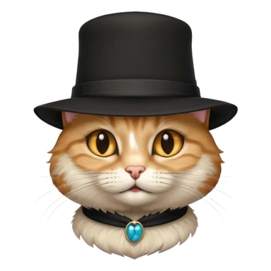 검은 모자를 쓰고있는 신사 고양이 sticker