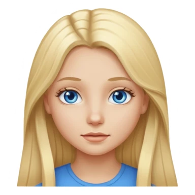 blonde girl long hair blue eyes sticker