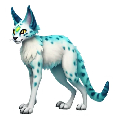 Epic Edgy Colorful ethereal eldritch Sergal-Serval-Vernid full body sticker