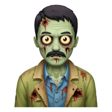 zombie with black mustache sticker