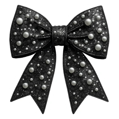 kpop stage bow with sequins and pearls, glossy and stylish sticker