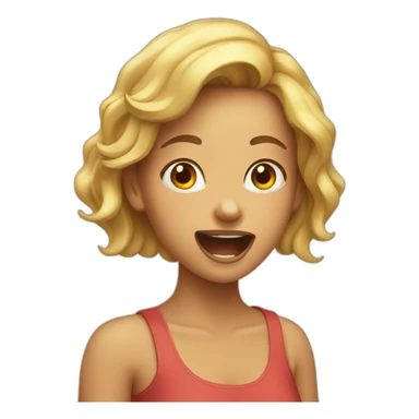 Girl with mouth open sticker