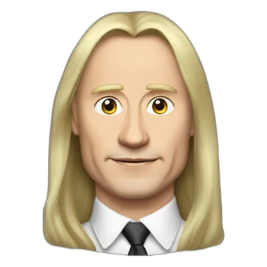 Vladmir Putin with long hair sticker