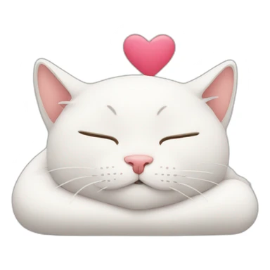 Sleeping cat with hearts around the head sticker
