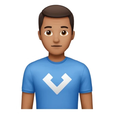 The blue checkmark is inside his house. sticker