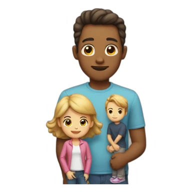father, mother, Big boy, girl sticker