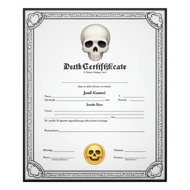 death certificate sticker