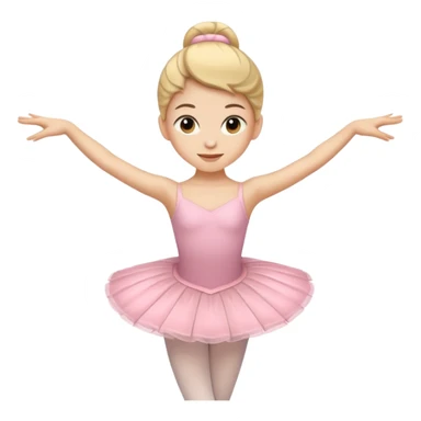 Ballet Dancer, emoji style, with clean lines, no face on objects, white background sticker