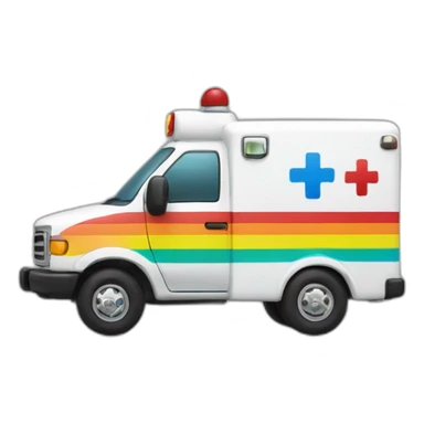Ambulance with a rainbow sticker