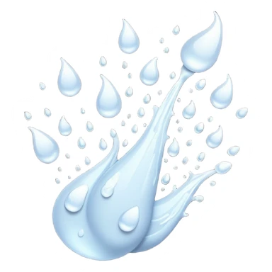 multiple White liquid drops with tails flying to the left sticker