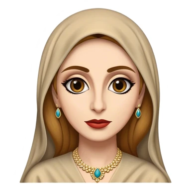 Cinematic Realistic Fairuz Portrait Emoji, depicted as an iconic Lebanese singer with graceful soulful expression and elegant attire, rendered with lifelike textures and warm radiant lighting that captures her timeless musical allure. sticker