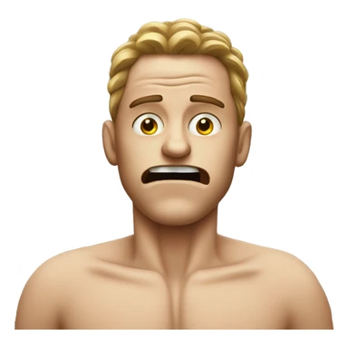 scared man with his skin made out of falmes sticker