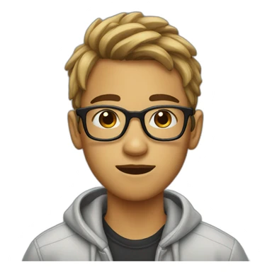 teenager with pimples and glasses sticker