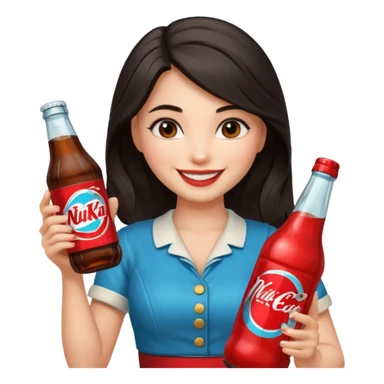Nuka Cola Girl dark hair sticker