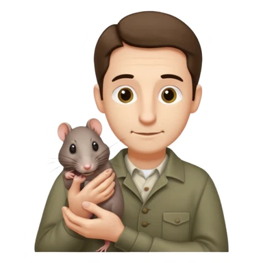 Ron Wizzly' from Harry Potter holding his pet rat in his right hand sticker