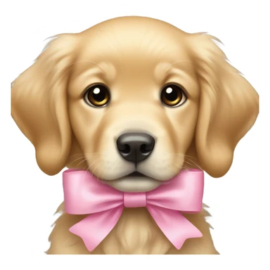 Baby golden retriever with pink bow  sticker