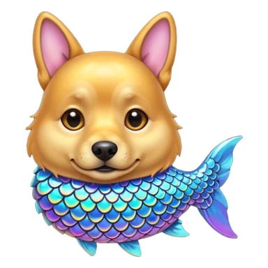 un chien avec des écailles de poisson sticker