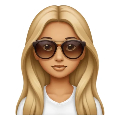 Girl with sunglasses on with long hair sticker