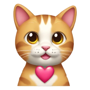cat with heart in love sticker
