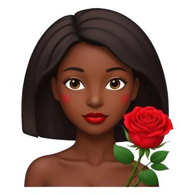 black woman holding flower sticker