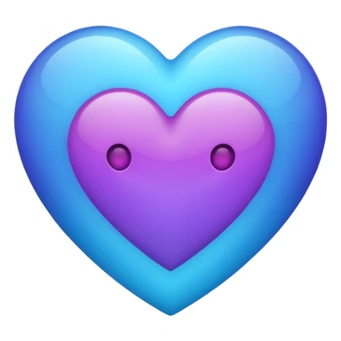 Combined blue and purple colour in one heart emoji sticker