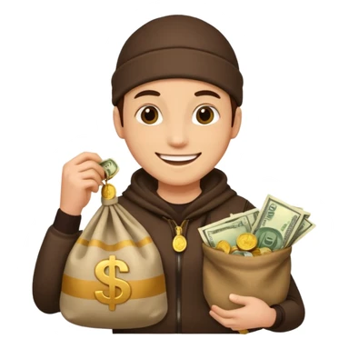 Ladrão com saco de dinheiro sticker