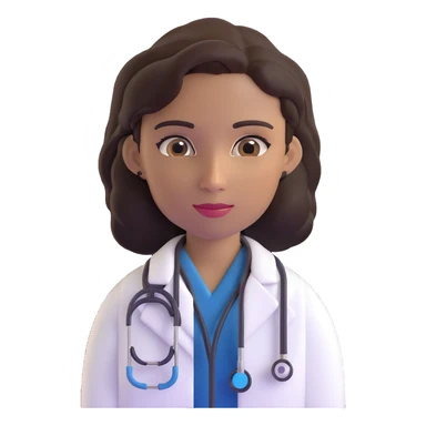 mature 60 year old doctor with stethoscope, dark brown hair, medium-dark tan skin tone, cinnamon skin, professional looking but not elderly sticker