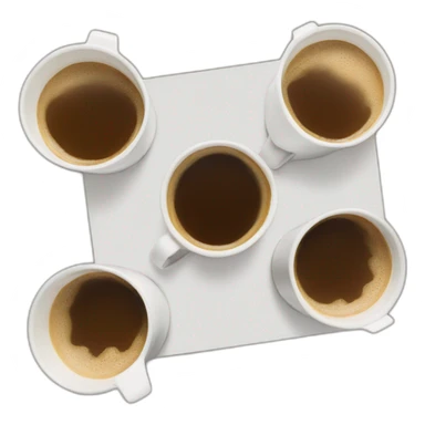 disposable white cups of coffee in a polaroid frame sticker