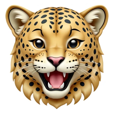 cinematic-realistic-yawning-young jaguar-portrait-emoji,-head-tilted-slightly-with-a-dramatic,-wide-open-yawn,-showcasing-a-lithe,-graceful-build-with-distinctive-rosette-patterns-and-sleepy,-half-closed-eyes,-simplified-yet-irresistibly-adorable, realistic sticker