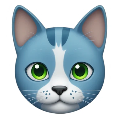 blue cat with green eyes thumbs up sticker