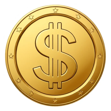 coin with dollar sign sticker