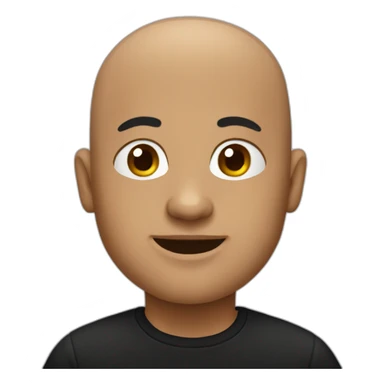 Bald person wearing black shirt sticker